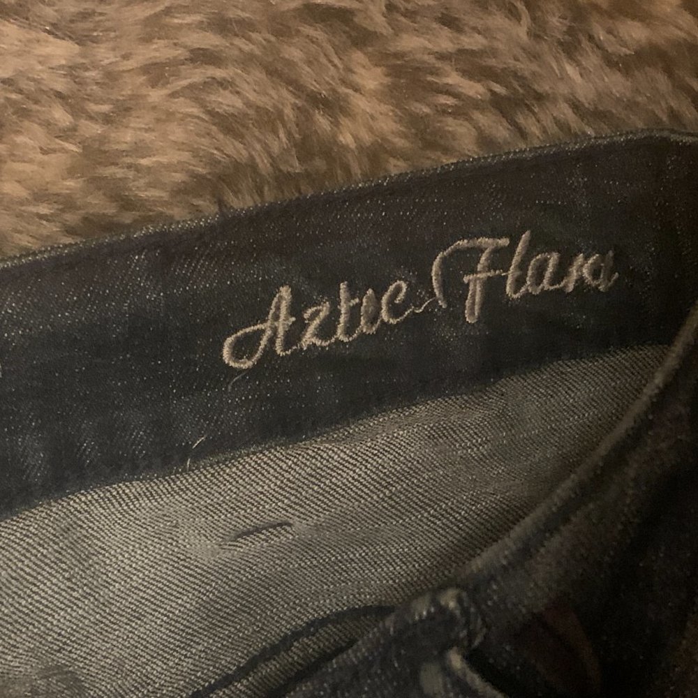 Cowgirl Tuff 'Aztec Flare' Mid Rise Flare Jean  - 28x32 - Picture 13 of 13